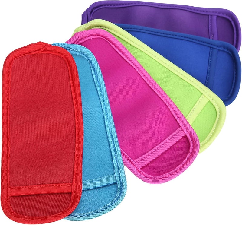woobles 6pcs Reusable Popsicle Bags, Ice Pop Sleeves Antifreezing Sleeves, Neoprene Ice Pop Sleeves Portable Popsicle Holder Bags, 6 Colors Ice Freezer Protective Cover for Kids Party - Image 1